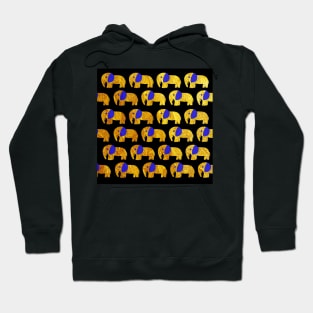 elephant stampede arts in painting pattern in gold Hoodie